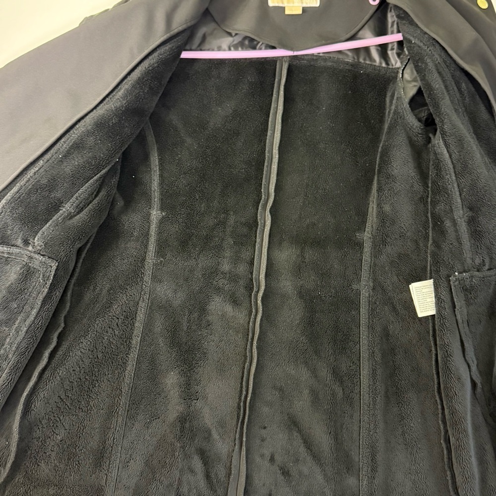 Michael Kors Black Trench Coat asymmetrical zip woman S belted jacket - Picture 10 of 12